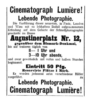Automaten Anzeige Cinematograph Lumiere Koeln