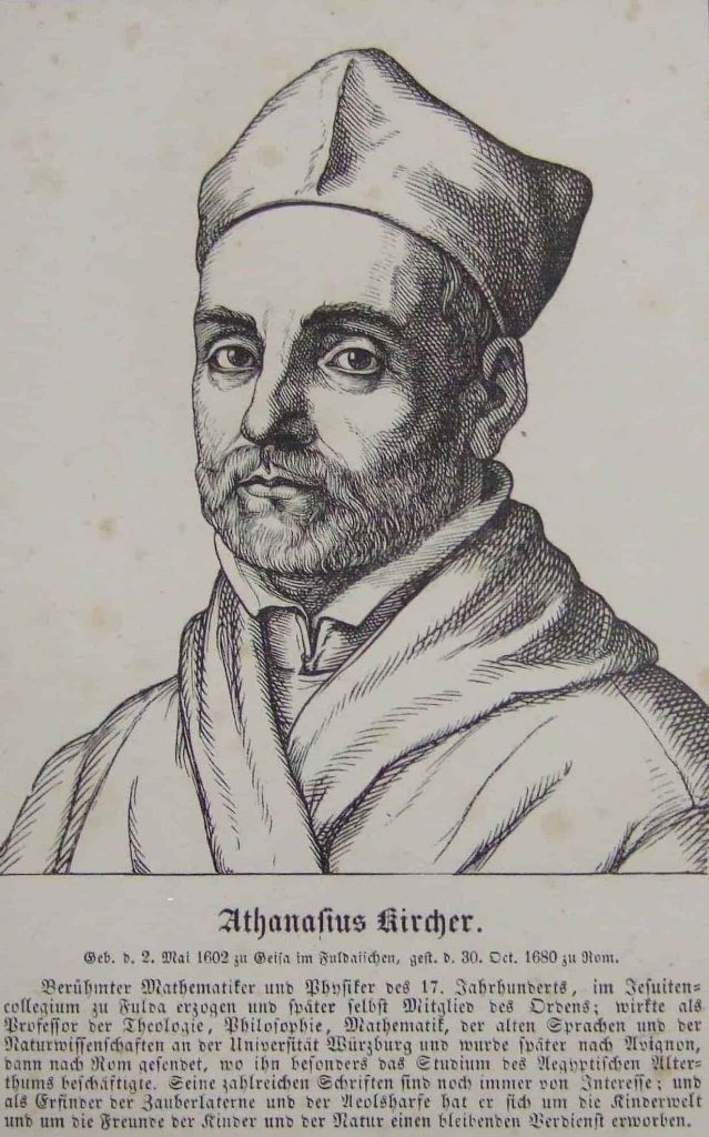 Historische Illustration eines Mönches, Athanasius Kircher, 