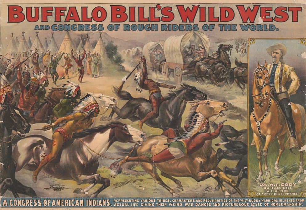 Western Buffalo Bill Wild West Show Poster Native Americans